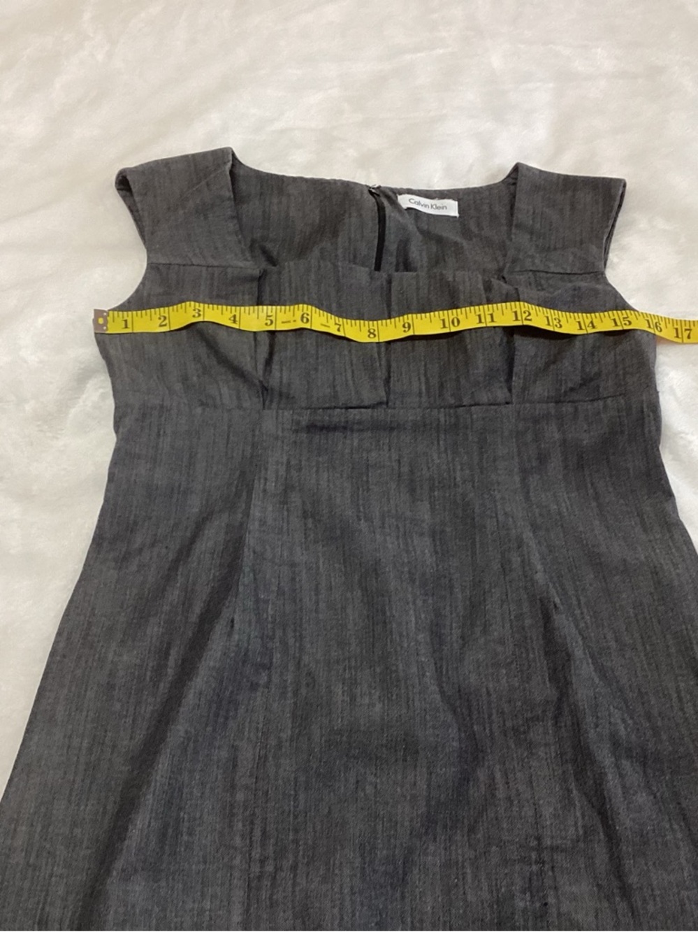 Calvin Klein Gray Sleeveless Sheath Dress XS/S Lightweight  Careerwear - Picture 7 of 8
